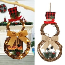 Ailao LED Christmas Snowman Wreath Christmas Door Decoration with Light for Home Decorations,Christmas Door Decoration,Christmas Door Wreath Decoration