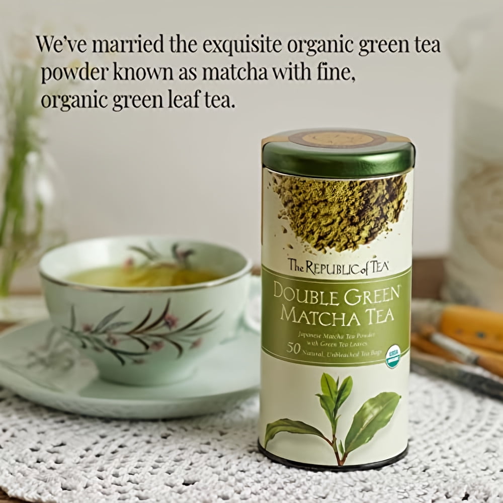 The Republic of Tea Double Green Matcha Tea (Pack of 12)