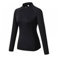 thumbnail image 1 of Women's Zipper Long Sleeve Sports Fitness Yoga Training Quick-drying Clothes T-shirt Autumn Top, 1 of 13