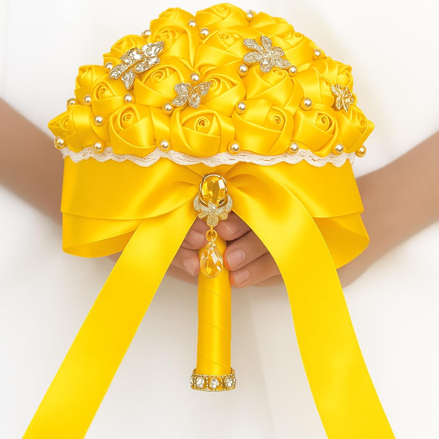 Maize Yellow Satin Ribbon – 1 1/2'' x 100 Yards Polyester Golden Yellow Ribbon for Gift Wrapping, Wedding & Baby Shower Decoration, DIY Crafts, Sunflowers Floral Bouquets, Wreath Bows