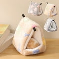 thumbnail image 3 of Pebbuoy Hamster Cage Winter Thickened Bed Super Soft Windproof Washable Semi-enclosed Squirrel Mini Hedgehog Plush Nest, 3 of 8