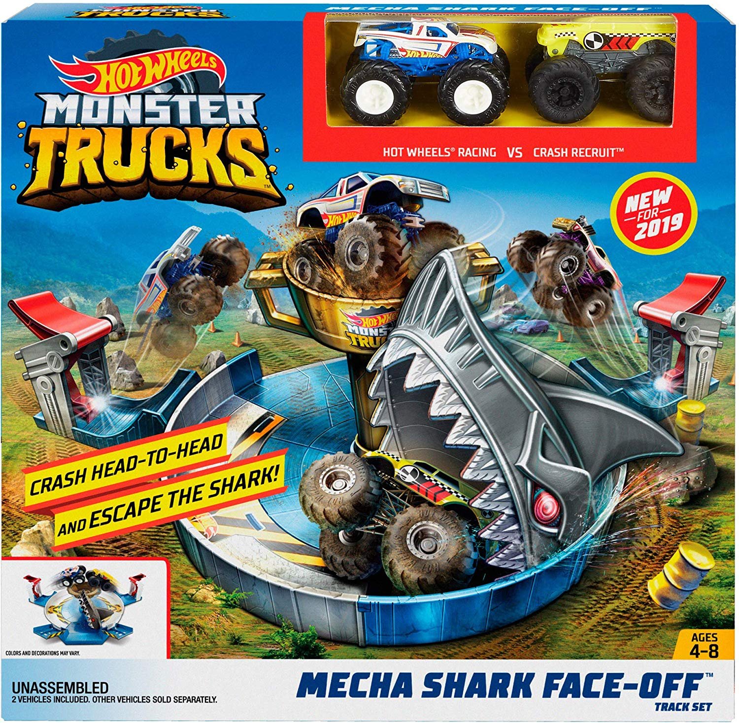 Hot Wheels Monster Trucks Mecha Shark Face-off Playset - image 6 of 11