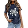 thumbnail image 2 of LUOGENLI T-shirts pour Femme pour Femmes T-shirts Décontractés pour Femmes avec Imprimé de Tortues de Mer Col Rond Manches Courtes T-Shirt Haut T-shirts pour Femmes T-Shirt Graphique Saint-Patrick Bleu Marine TG, 2 of 4