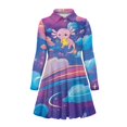 thumbnail image 4 of DISNIMO Galaxy Axolotl Dresses for Kids Star Dress Girl Long Sleeve Skater Dress Girls 4-5 Party Dresses Kids Animal Dresses with Collars for Girls Dresses Midi Length Girls Dress Clothing Set, 4 of 7