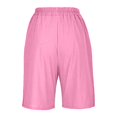 thumbnail image 5 of Jxximdong Shorts for Women Cotton Linen Shorts For Women Loose Fit Knee Length Shorts Casual Wide Leg Elastic Waist Workout Shorts Pink XL Pants, 5 of 9