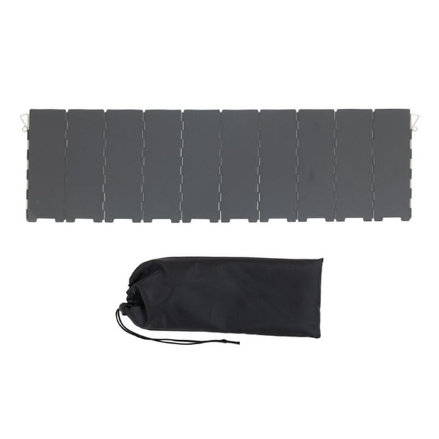 Paravientos plegable para estufas de exterior, paravientos plegable con bolsa de transporte, Negro