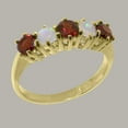 thumbnail image 2 of LBG English Made 9k Yellow Gold Natural Garnet & Opal Ladies Eternity Ring - 33 size options - Size 11, 2 of 6