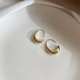 thumbnail image 1 of Anillos para hombres y mujeres, pendientes exquisitos de joyería, pendientes en forma de C de plata de ley 925 para mujeres chapado en oro de moda francesa (color: Color dorado), 1 of 5