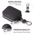 thumbnail image 3 of Estuche rígido portátil de cuero sintético para auriculares con bolsillo de malla y llavero, bolsa protectora para guardar auriculares, 3 of 5