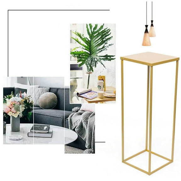 MONIPA 70cm Gold Metal Geometric Flower Stand Pedestal Table Centrepiece Wedding Decor
