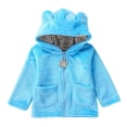 thumbnail image 3 of LFEOOST Baby Girl Clothes Winter Warm Coats for Toddler Boys Fleece Jacket Casual Fuzzy Kids Pea Coat Trench Outwear Light blue 18M, 3 of 9