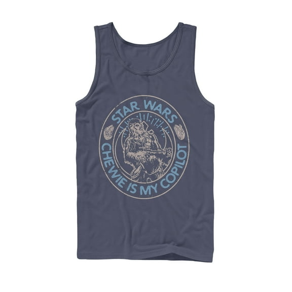 Men's Star Wars: The Rise of Skywalker Chewie Copilot Tank Top Navy Blue Small