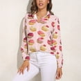 thumbnail image 3 of Delicious Pink Retro Cupcakes Long Sleeve Blouse Woman Streetwear Casual Shirts Summer Oversize Woman Streetwear Clothing Birthday Present, 3 of 7