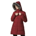 thumbnail image 5 of GGleaf Women's Plus Size Winter Thicken Puffer Coat Warm Snow Jacket with Fur Removable Hood Burgundy Red 4X, 5 of 7