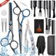 thumbnail image 1 of Tijeras Profesional Inoxidable Port&aacute;til 23 Piezas Kit, con Capa de Barbero y Peine de Maquinilla de Afeitar, Tijeras de Peluquer&iacute;a para Sal&oacute;n y Uso Dom&eacute;stic, 1 of 7