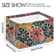 thumbnail image 4 of Yayeee Canvas Storage Basket with Handles for Shelves Fabric Bins Closet Organizer, Dark Floral, 4 of 8
