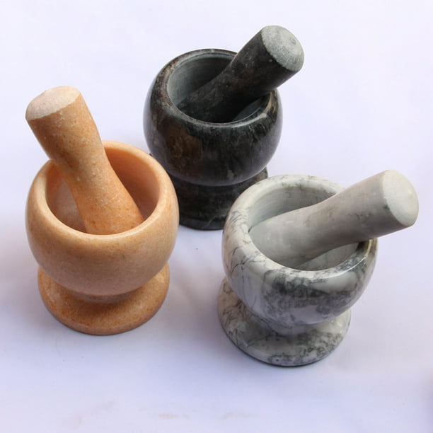 Hermoso Mortero De Mármol Pulido Blanco Y Gris Veteado Para Especias Con Hierbas Para Especias, Juego De Triturador De Pastillas Para Ajo, Especias, Piedra, Cocina, Hogar, Interior Cateissary HA015859-00