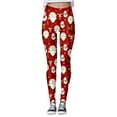 thumbnail image 3 of Gyexs Christmas Leggings for Women Soft Stretchy Xmas Printed Pajamas Pants Lined Gym Yoga Pants Womens Christmas Apparel C-Red & Size M, 3 of 6