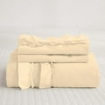 thumbnail image 3 of DNG Creations 5 Piece Double Ruffle Duvet Cover With Zipper Closure ( Solid Ivory ) All-Season 100% Egyptian Cotton, 800 Thread Count ( Oversized Queen - Size ), 3 of 6