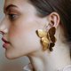 thumbnail image 2 of Pendientes de mariposa grandes de oro delicado bohemio, pendientes de gota de oro grandes y delicados, pendiente de declaración, joyería para el cuerpo para mujeres y niñas WD.WDQZL Hogar, 2 of 5