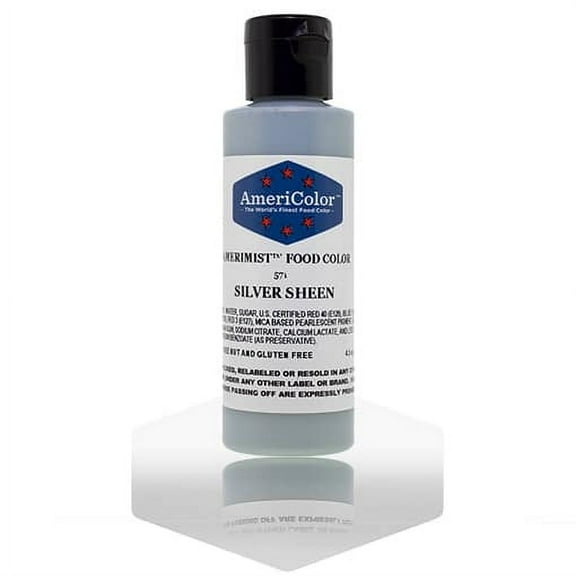 AmeriColor AmeriMist Silver Sheen, 4.5 Ounce, Airbrush Food Color