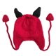 thumbnail image 4 of Gorro de punto hecho a mano para mujer, bocina con orejeras colgantes triangulares, gorro de Invierno para mujer, disfraz para fiesta, regalos de Halloween, 4 of 4