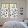 thumbnail image 3 of Black Dandelion Tier Curtains 54 Inch Length, Country Modern Minimalist Flower Cafe Short Curtains for Bathroom Over Sink, Small Kitchen Curtain Light Filtering Tiered Drapes 2 Panels 27.5"Wx54"L, 3 of 8