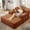 Orange, variant on S-HOME Plush Corduroy Chaise Lounge Sofa Bed With High Rebound Foam Cushion, Extra-Wide Armrests 3 Pillows for Modern  Living Rooms Apartments, Purple