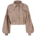 thumbnail image 4 of Vedolay Womens Fashion Casual Work 3/4 Sleeve Light Jacket Khaki,L, 4 of 5