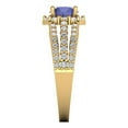 thumbnail image 3 of 1.76ct round cut blue tanzanite 18k yellow gold halo Bridal Wedding Engagement Promise Anniversary Ring for Women size 7.5, 3 of 7