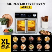 Kalorik MAXX 26 Quart Digital Air Fryer Oven Grill, Turbo MAXX Technology, Smokeless Sear, in Stainless Steel (AFO 47631 SS2)