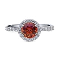 thumbnail image 2 of BERRICLE Sterling Silver Halo Red Orange Round Cut Cubic Zirconia CZ Kaleidoscope Fashion Ring for Women, Rhodium Plated Size 9.5, 2 of 9