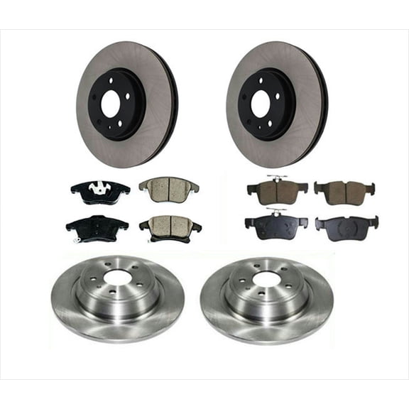 Front & Rear Brake Disc Rotor Rotors Ceramic Pad Pads for 2013-2014 Ford Fusion