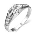 thumbnail image 2 of Xinyolin Women Ring Delicate Shiny Copper - Rhinestone Embedded Wedding Ring for Party, 2 of 8