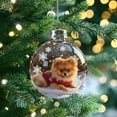 thumbnail image 3 of Christmas Dog Snow Ornaments,Collection Crystal Glass Ornament, Vivid 3D Animal Christmas Decoration, Clear Plastic Xmas Balls, Luxury Winter Tree Decor Sparkling Star Accents,Holiday Ornaments, 3 of 6