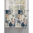 thumbnail image 5 of Vintage Blue Floral Bathroom Window Curtain, Butterflies Watercolor Flower Linen Light Filtering Coffee Kitchen Curtains, Bedroom Living Room Curtains 2 Panel 84"x54", 5 of 6