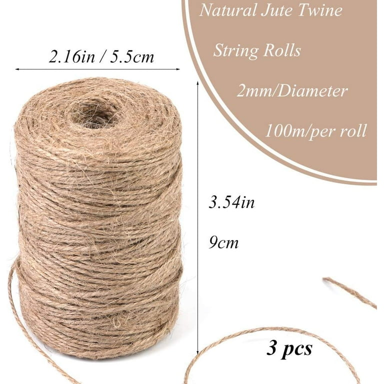 109Yards  2-ply Jute Rope Twine, DIY Crafts Gift Packing String