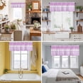 thumbnail image 5 of Purple Pink Boho Kitchen Curtain Valances for Windows Farmhouse Short Curtains, Vintage Ethnic Tribe Abstract Art Rod Pocket Valance Curtain for Bedroom Cafe Living Room 60"x18", 5 of 8