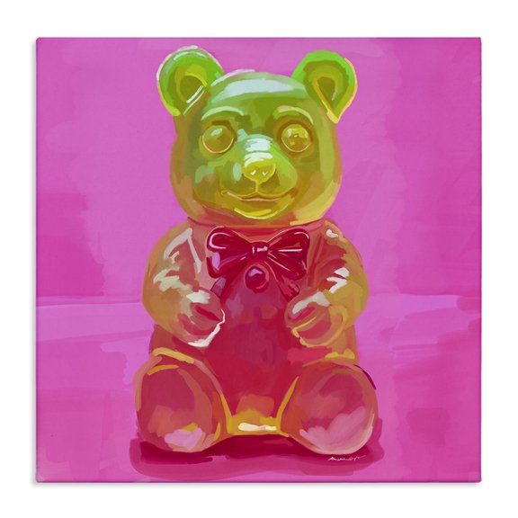 Stupell Industries Contemporary Bold Candy Bear Canvas Art, 17 x 17, by Amelia Noyes