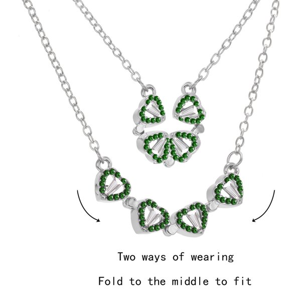 Amor único en forma de corazón plegable collar de dos usos collar de flores cadena de clavícula Wmkox8yii shlkj107