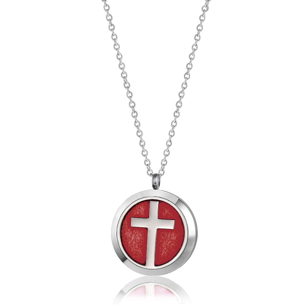Jesus Cross Diffuser Necklace 