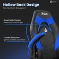 thumbnail image 5 of CELTOSS  Blue Gaming Chair, Flip-up Armrest Computer Chair Ergonomic Office Chair PU Leather Desk Chair Executive Adjustable Swivel Task Chair, 5 of 12