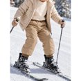 thumbnail image 3 of Kids Snow Pants Boys Girls Winter Ski Pant Thick Lined Warm Long Pants (Khaki), 3 of 5