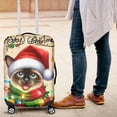 thumbnail image 4 of Merry Christmas Santa Siamese Scarf Twinkling Lights Xmas Holiday Travel Luggage Cover Cat Lover Kitten Owner Gifts Suitcase Dust Protective Decor - 00022, 4 of 5