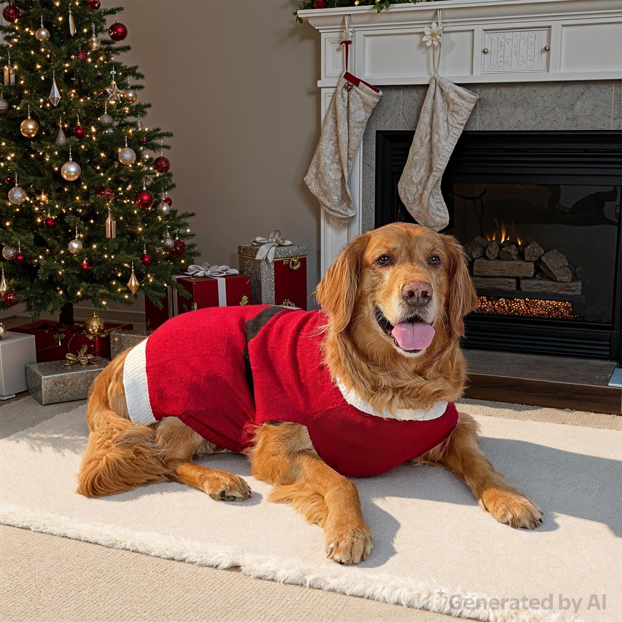 Vibrant Life Dog Sweater, Santa, Red, Extra Large