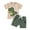 Green, variant on Gerichy Boys Summer Outfits Summer Boys And Girls Independent Such As The Flag Short Sleeved Top Denim Shorts Set 24 Months To 6 Years