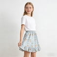 thumbnail image 5 of Skirts for Girls Ruffle Floral Flowy Short Skirts for Girls Cute Summer Skirts for Girls (Light Blue 5-6 Years), 5 of 7
