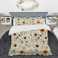 thumbnail image 2 of DESIGN ART Designart "Woodland Autumn Cottage Flowers" Beige Cottage Bedding Set With Shams King, 2 of 5