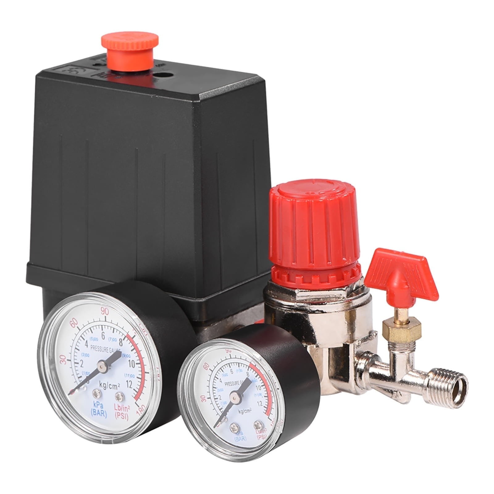 Small Compressor Pressure Control Regulator With Gauge For Monitoring And Adjusting Compressor Pressure