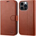 thumbnail image 1 of iPhone 13 Pro Case,iPhone 13 Pro 5G Wallet Case[Card Holder][Kickstand] [TPU Inner Shell][RFID Blocking] Flip Phone Cover Compatible for 6.1 Inch iPhone 13 Pro -Black - 3 Rear Cameras (Brown), 1 of 7